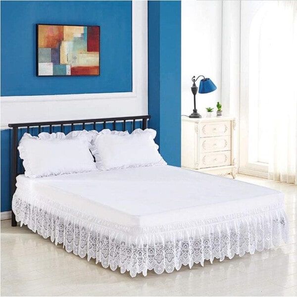 Cache sommier carre blanc