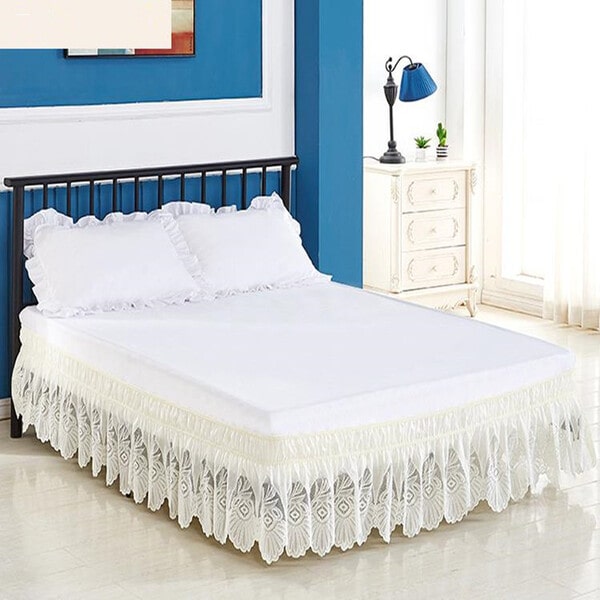 Cache sommier carre blanc