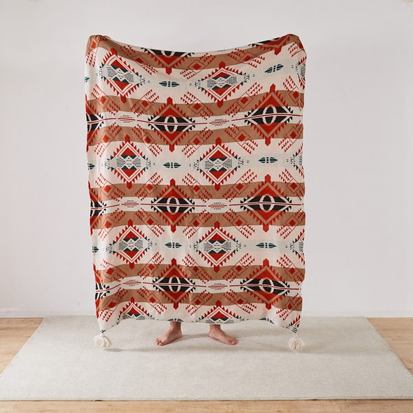 Couvre lit bohème chic orange