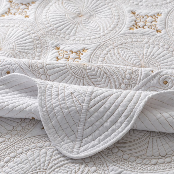 Couvre lit de luxe blanc de blanc