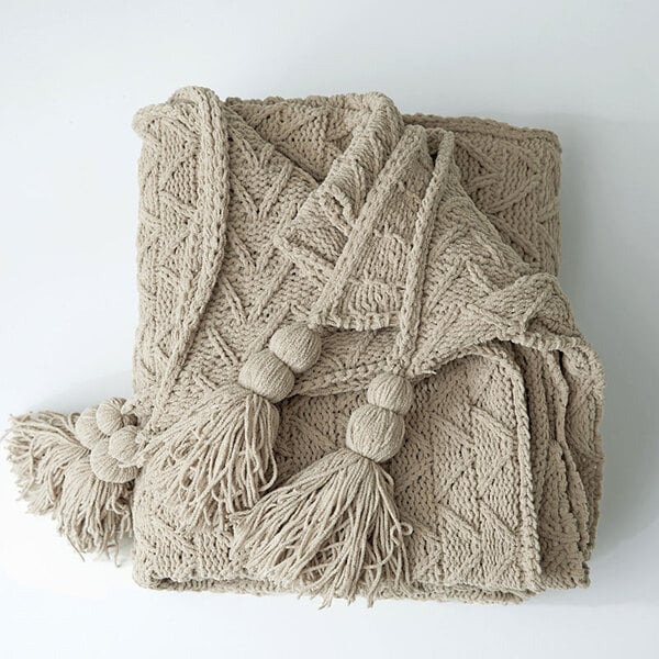 Couvre lit et oreiller beige