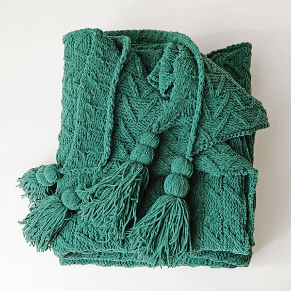 Couvre lit et oreiller vert