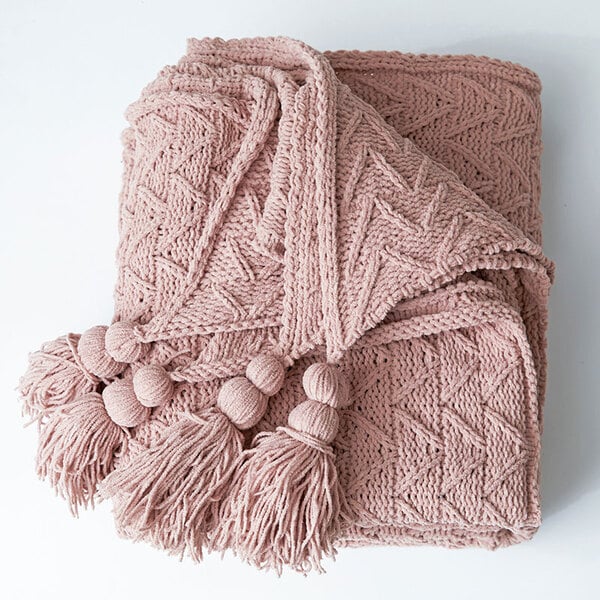 Couvre lit et oreiller rose pale