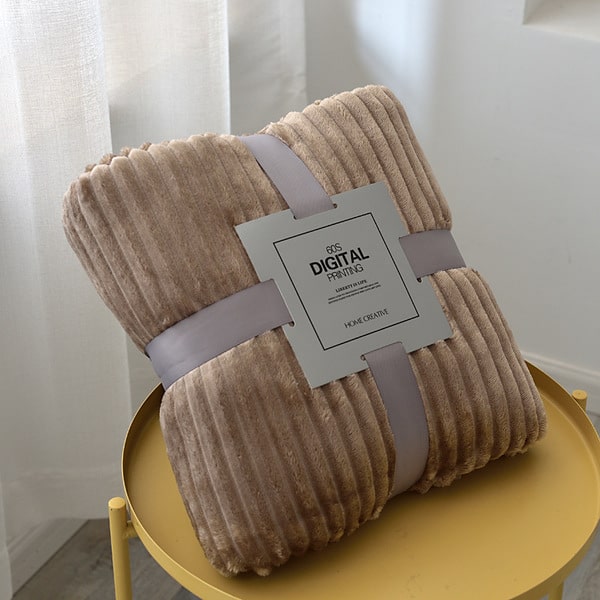 Couvre lit flanelle beige
