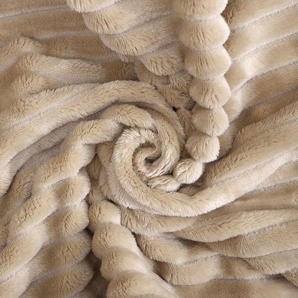 Couvre lit flanelle camel