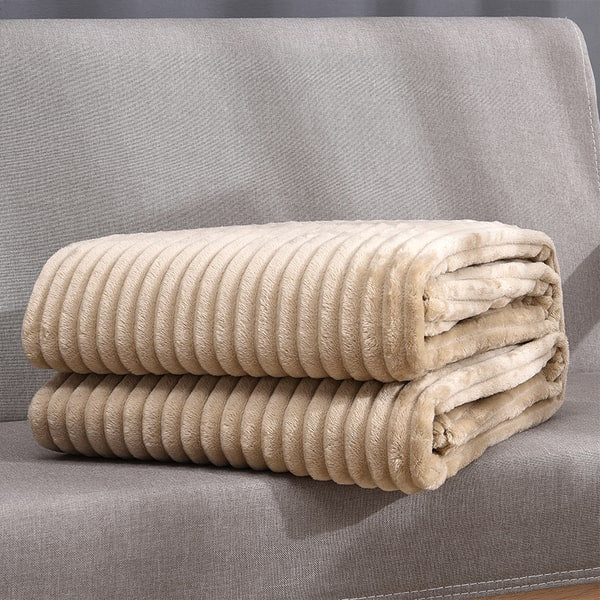 Couvre lit flanelle caramel