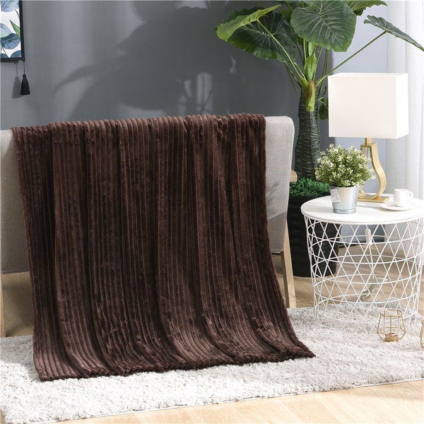 Couvre lit flanelle marron