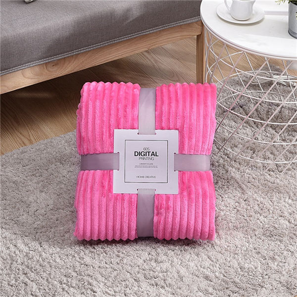 Couvre lit flanelle rose poudré déco