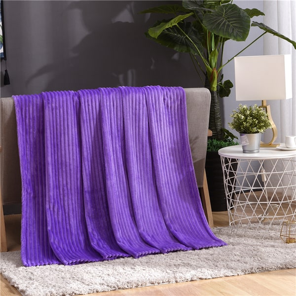 Couvre lit flanelle violet