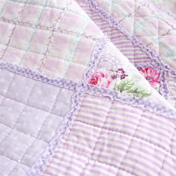 Couvre lit floral coton matelassé imprimé