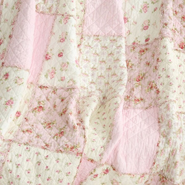 Couvre lit floral beige qualité tissu
