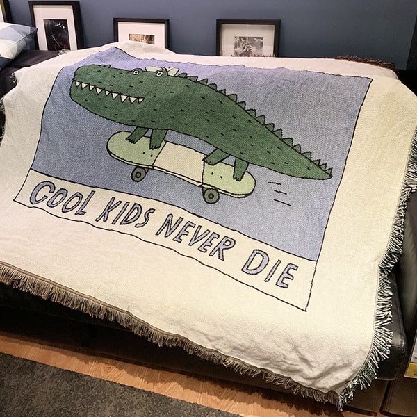 Couvre lit jacquard corcodile