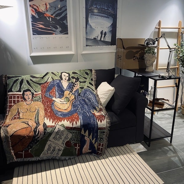 Couvre lit jacquard canapé