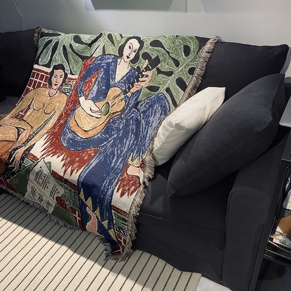 Couvre lit jacquard déco