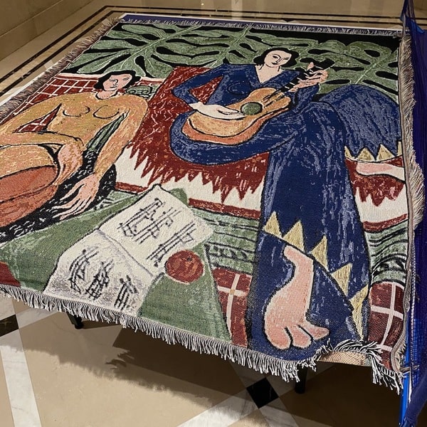 Couvre lit jacquard artiste