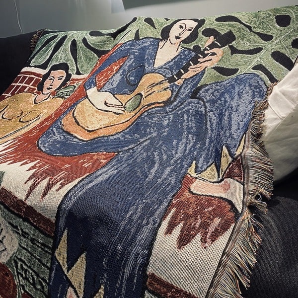 Couvre lit jacquard artistique
