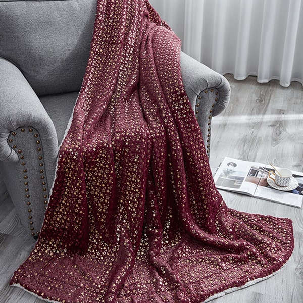 Couvre lit laine rouge