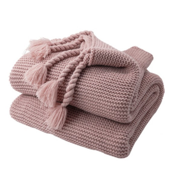 Couvre lit laine tricoté gris