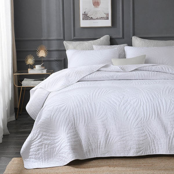 Couvre lit luxe france blanc