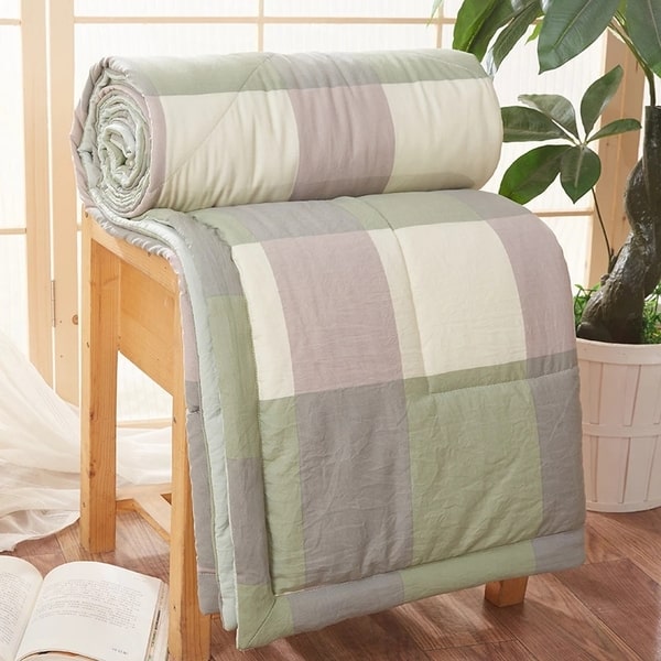 Couvre lit parme jaune gris
