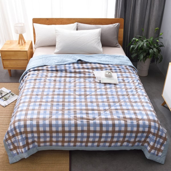 Couvre lit parme marron bleu