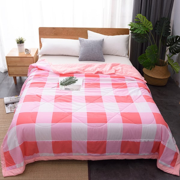 Couvre lit parme rose blanc rouge