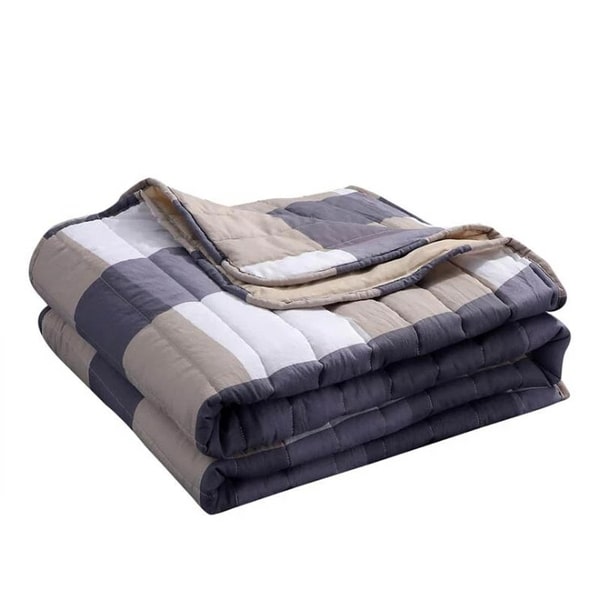 Couvre lit parme bleu