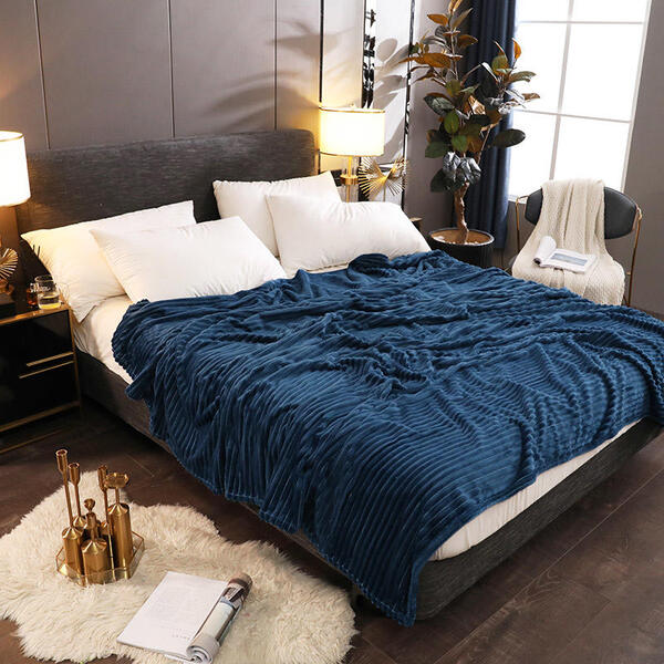 Couvre lit une place bleu