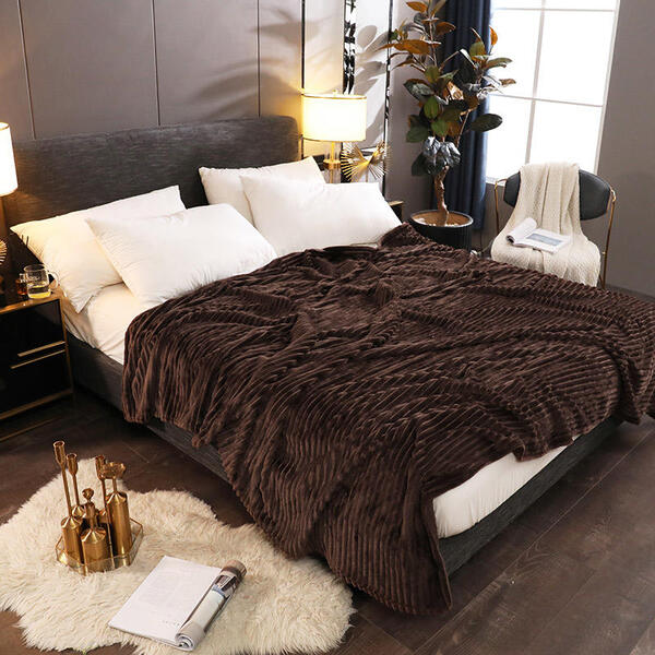 Couvre lit une place marron