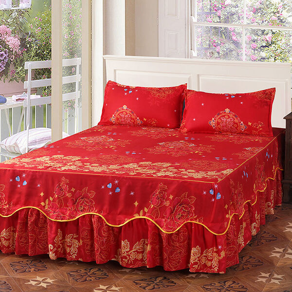 Couvre lit rouge
