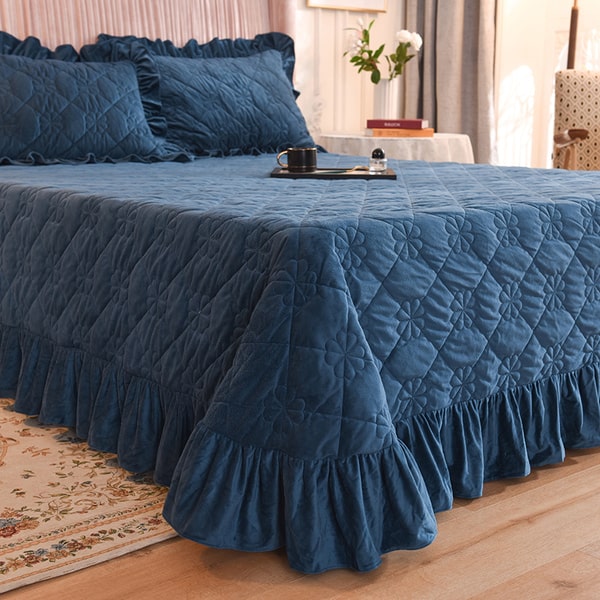 Couvre lit velours matelassé