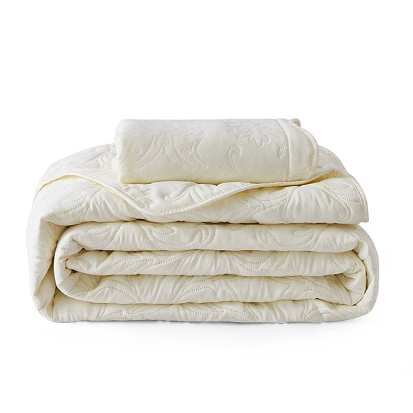 Couvre-lit matelassé blanc
