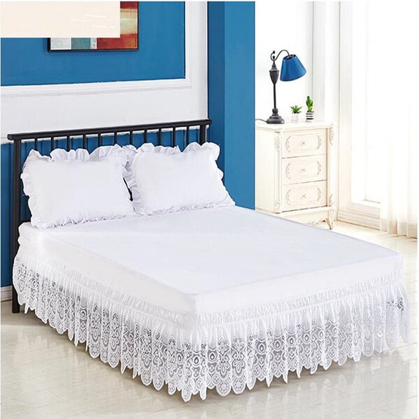 Cache sommier carre blanc