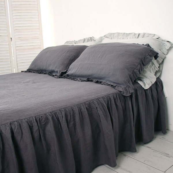 Cache sommier en lin 160x200
