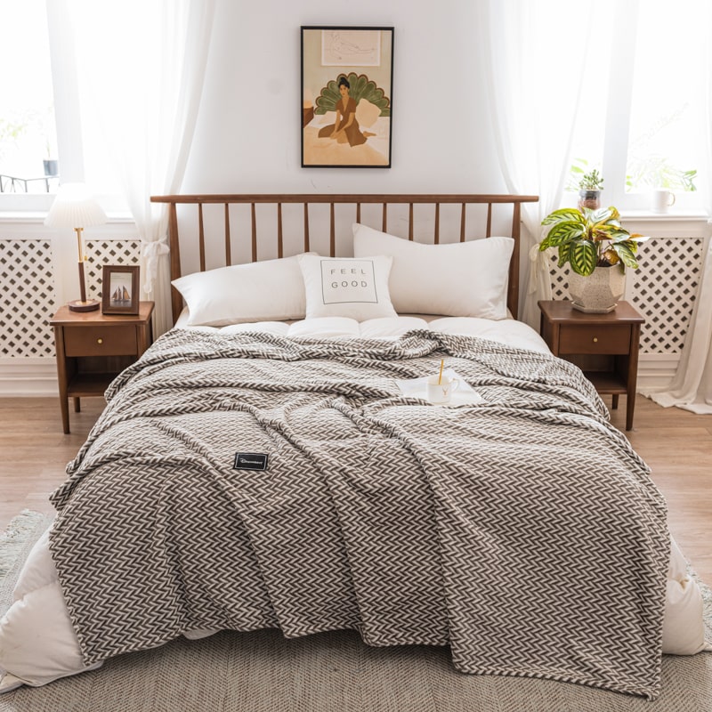 Couvre pieds pour lit gris