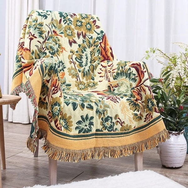 couvre lit en boutis provençal chaise