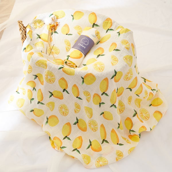 couvre lit garcon citron