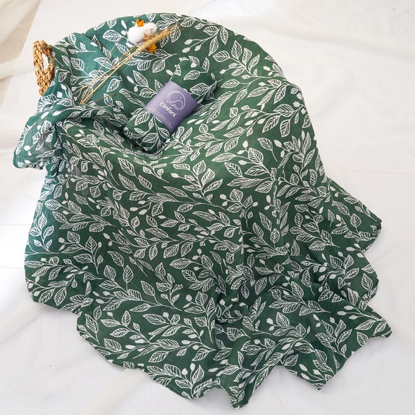 couvre lit garcon feuille verte