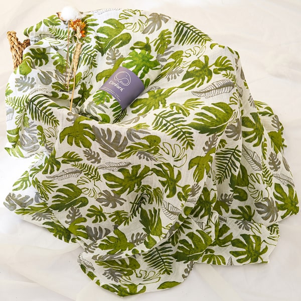 couvre lit garcon feuille verte jolie