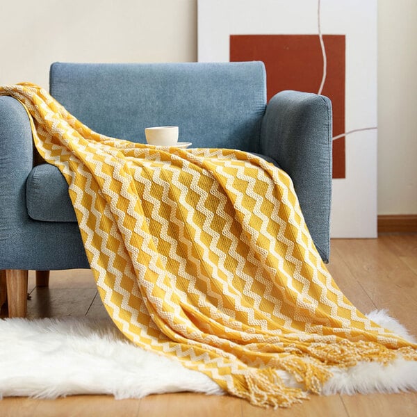 couvre lit jaune moutarde jolie