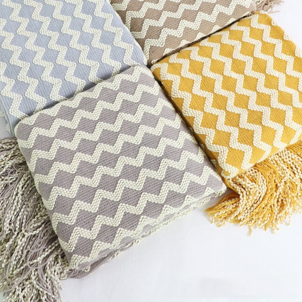 couvre lit laine grosse maille coloris