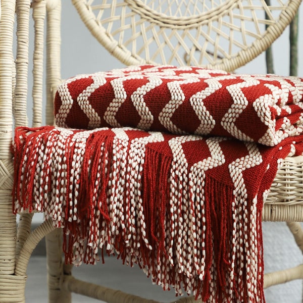 couvre lit laine grosse maille cache sommier