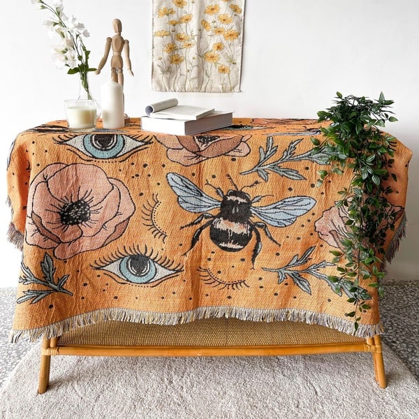 Couvre lit nid d'abeille jolie