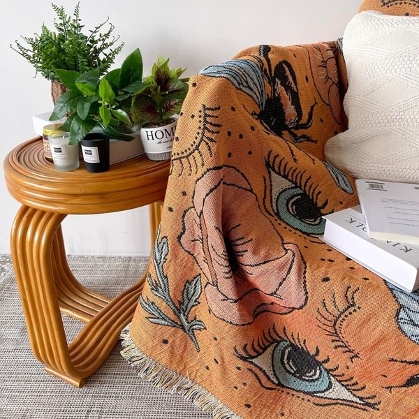 Couvre lit nid d'abeille décoration 2023