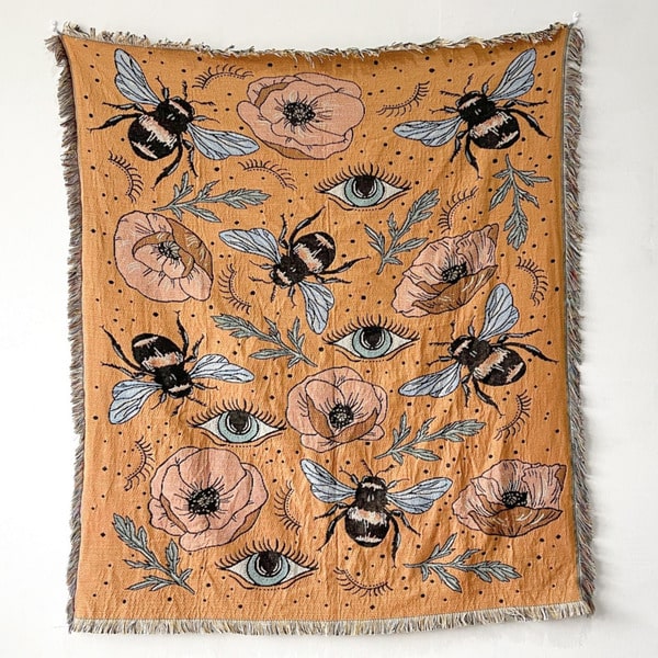 Couvre lit nid d'abeille ruche