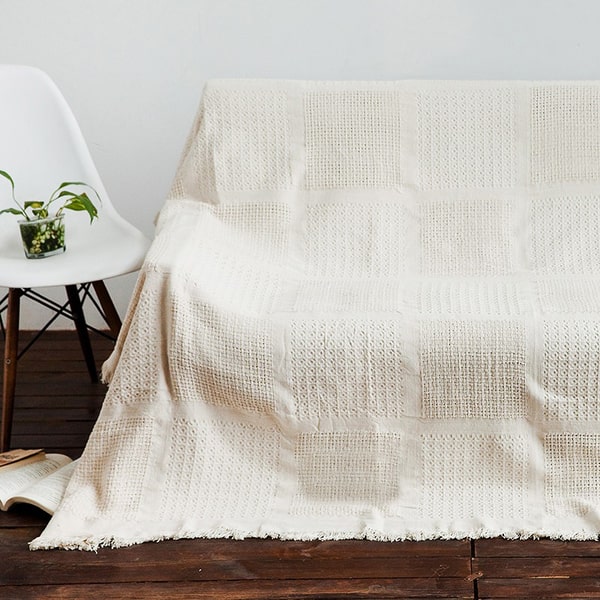 couvre lit pour canapé blanco