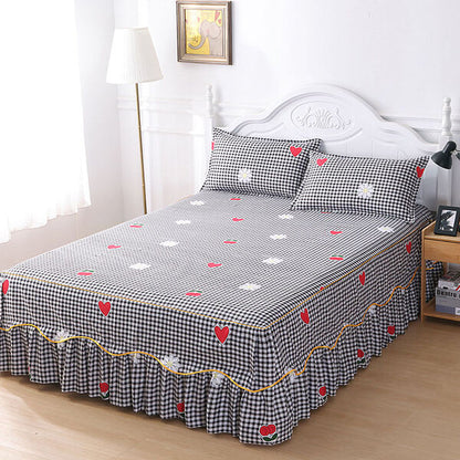 Couvre lit rose et gris