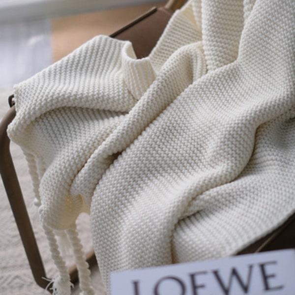 Couvre lit laine tricoté coloré
