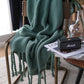 Couvre lit laine tricoté décoration