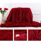 couvre lit en fourrure tissu rouge